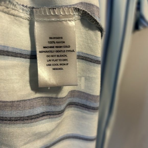 Women’s Jamie & Layla Blue Striped Shirt Dress Button Front Belted Size XL - Picture 7 of 7